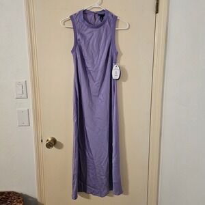 Scoop Midi Dress XS Beetroot Purple Sleeveless Tank Style Button Back